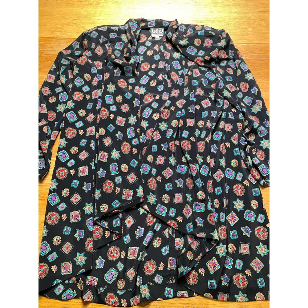 Geometric Print Long Sleeve Blouse Women’s
